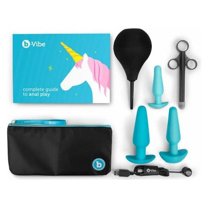 B-Vibe Anal Training and Education Set - The Ultimate 7 Piece Set for Beginners, Model BTES-7, Unisex, Comprehensive Guide, Black