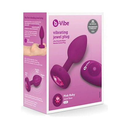 B-Vibe R11 Remote Control Vibrating Jewel Plug (S-M) - Fuchsia: A Luxurious Pleasure Gem for Sensational Stimulation