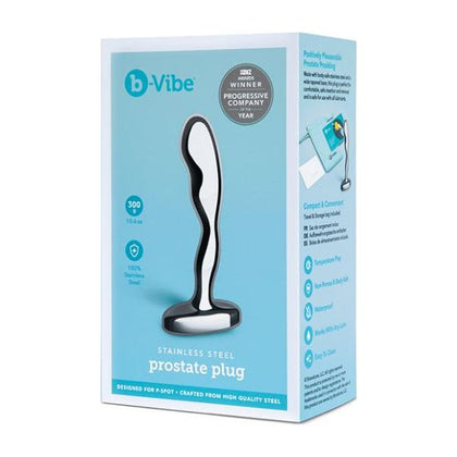 b-Vibe Stainless Steel Prostate Plug - Model X1: The Ultimate Silver Sensation for Male Prostate Pleasure - Adult Naughty Store