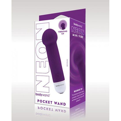 Bodywand Neon Mini Pocket Wand - Model NW-1001 - Compact Vibrating Massager for Women - Clitoral Stimulation - Neon Purple