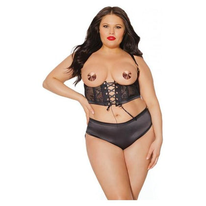 Coquette Black Label Lace Panels Harness & Panty - Model 1234 - Women's Intimate Lingerie for Sensual Pleasure - OS/XL