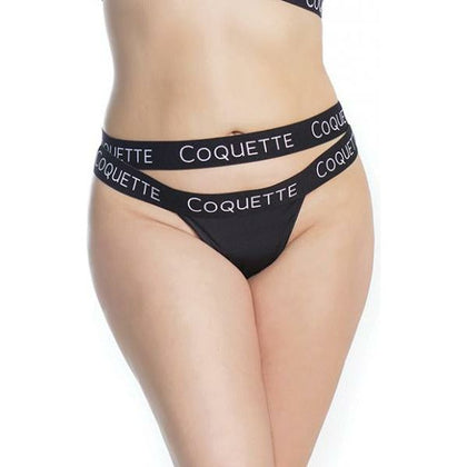 Coquette Fine Lace Back Double Strap Waistband Black OS-XL Women's Lingerie Panty