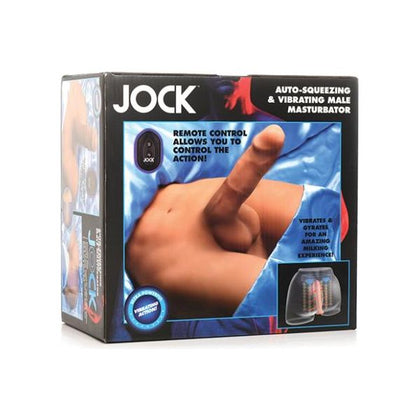 Curve Toys Jock Vibrating & Squeezing Male Masturbator w/Poseable Dildo - Model X1 | Ultimate Pleasure for Men | Anal Stimulation | Obsidian Black