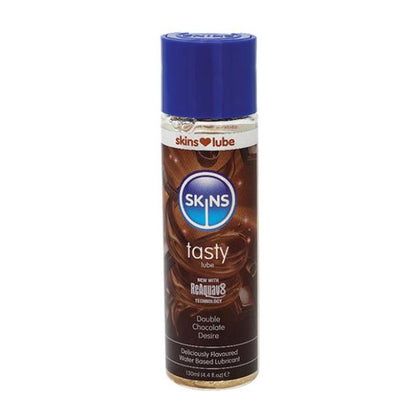 Skins Double Chocolate Desire Water-Based Lubricant - 4.4 Oz - Indulgent Pleasure for All Genders - Velvety Smooth, Long Lasting, and Vegan - Chocolate Flavored Lube with Skins Reaquav8 Technology