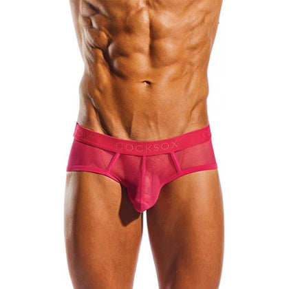 Cocksox CX14ME Mesh Contour Pouch Sports Brief - Fresia Pink - Men's Medium - Seductive and Sensational Underwear for Intimate Moments