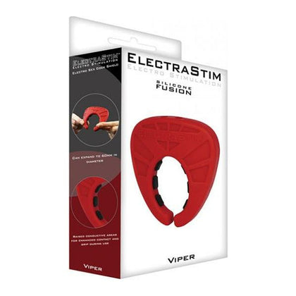 Electrastim Fusion Viper Silicone Cock Shield for Enhanced Electro Pleasure - Red/Black