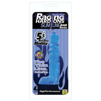 Introducing the Blue Jelly Raging Hard On 5.5 - Ballsy Slim Dong (Model 5.4) for Pleasurable Satisfaction! - Adult Naughty Store