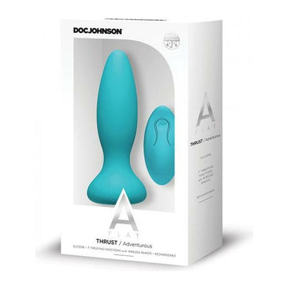 A-Play Thrust Adventurous Rechargeable Silicone Anal Plug W-remote - Teal - Adult Naughty Store