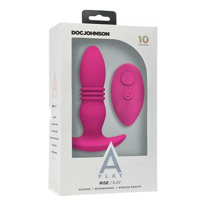 A-Play RISE Rechargeable Silicone Anal Plug with Remote Control - Model AR-01 - Unisex Pleasure - Pink