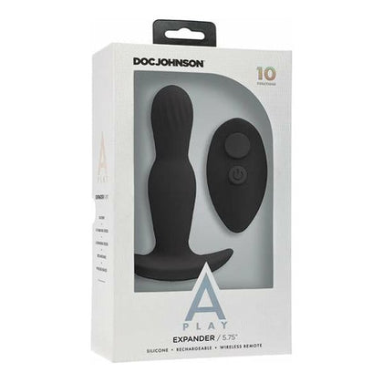 Doc Johnson A-Play Expander Rechargeable Silicone Anal Plug with Remote Control - Model X1 - Unisex Pleasure - Black - Adult Naughty Store