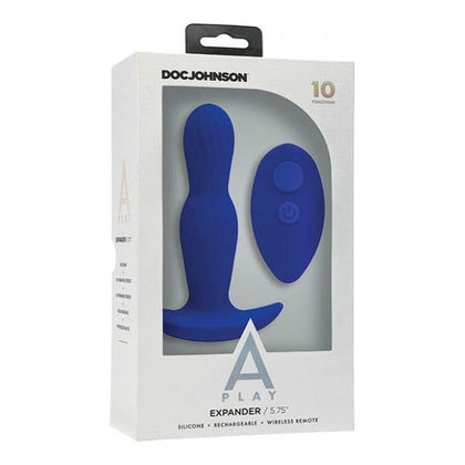 A-Play Expander Rechargeable Silicone Anal Plug with Remote Control - Model AE-1001 - Unisex Anal Pleasure - Royal Blue
