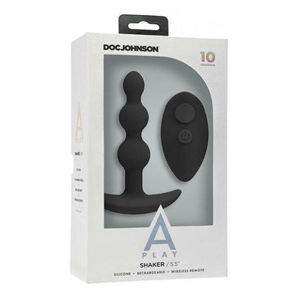 A-Play Shaker Rechargeable Silicone Anal Plug W-remote - Black: The Ultimate Pleasure Experience for Anal Stimulation - Adult Naughty Store