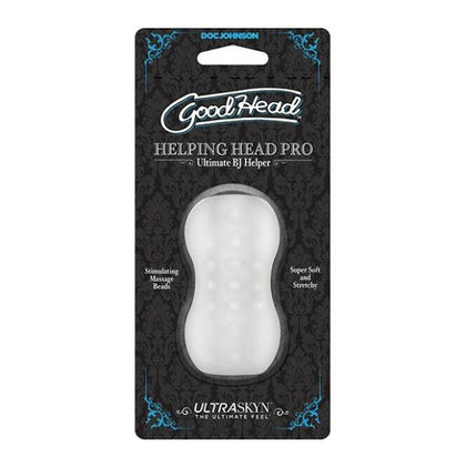 Doc Johnson GoodHead Helping Head Pro Ultraskyn Stroker - Frost: A Sensational Mini Stroker for Enhanced Fellatio Pleasure