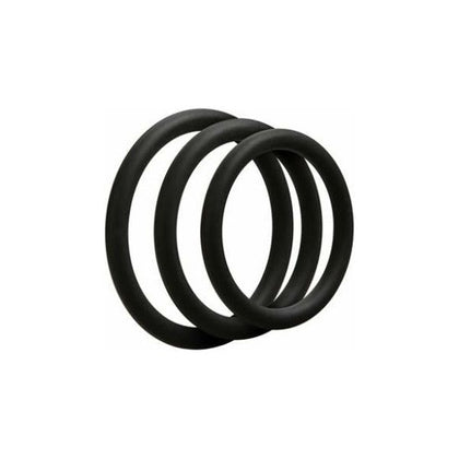 Doc Johnson Optimale 3 Silicone C-Ring Set Thin Black - Enhance Your Pleasure with Premium Cock Rings - Adult Naughty Store