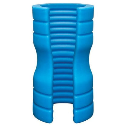 Truskyn Optimal Ribbed Blue Silicone Stroker - Model TOS-1001 - Male Pleasure Toy