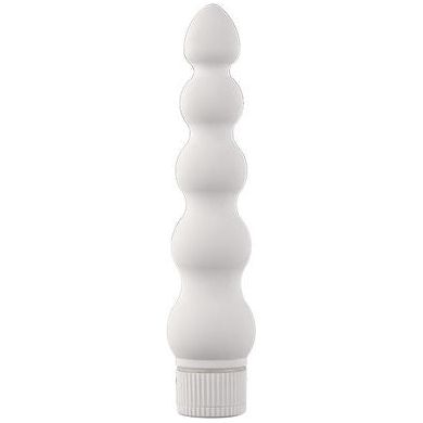 Doc Johnson White Nights 7 Ribbed Vibrator - Ultimate Pleasure for All Genders, Clitoral Stimulation, G-Spot Pleasure, and Anal Play - Luxurious Velvet Touch Material - Waterproof and Virtually Silent - Majestic Length and Rippled Design - White