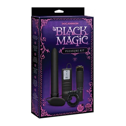 Doc Johnson Black Magic Pleasure Kit - Black: The Ultimate Sensual Experience for All Genders, Featuring the Pocket Rocket, Bullet Vibrator, and 7-Inch Classic Vibrator