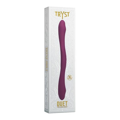 L'Amourose Tryst Duet Vibrating Silicone Double-Ended Vibrator with Remote Control - Berry