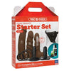 Doc Johnson Vac-U-Lock Dual Density Starter Set - Chocolate Strap-On Dildo Kit for Unisex Pleasure - Adult Naughty Store