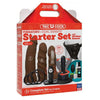 Doc Johnson Vac-U-lock Vibrating Dual Density Starter Set with Wireless Remote - Brown: The Ultimate Strap-On Experience for All Genders, Featuring Lifelike Attachments for Intense Pleasure - Adult Naughty Store