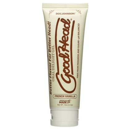 Introducing the Sensuva Goodhead Oral Delight Gel French Vanilla 4oz Tube - The Ultimate Pleasure Enhancer for Mind-Blowing Oral Experiences!