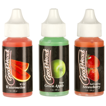 GoodHead Tingle Drops 1oz Bottles 3 Pack Assorted Flavors - Oral Gel for Enhanced Pleasure - Strawberry, Cherry, Mint, Cinnamon, Passion Fruit - Perfect for Intimate Oral Experiences