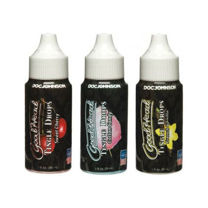 Goodhead Tingle Drops 3 Pack - Oral Sex Enhancers for Sensual Pleasure - French Vanilla, Cotton Candy, Sweet Cherry - 1.0 fl oz Bottles