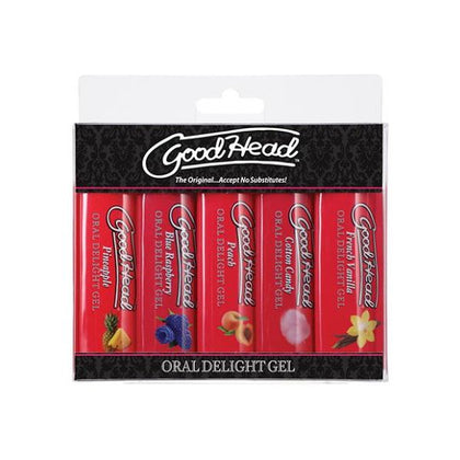 Doc Johnson GoodHead Oral Delight Gel - 1 Oz Assorted Flavors Pack of 5 - Enhance Oral Pleasure for Unforgettable Foreplay