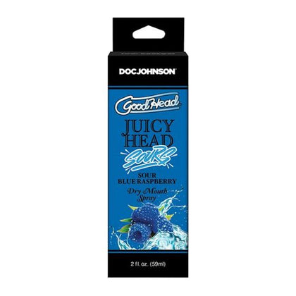 GoodHead Juicy Head Dry Mouth Spray - Oral Sex Aid Sour Blue Raspberry Drench (Model: 2 Oz) - Unisex Pleasure - Blue