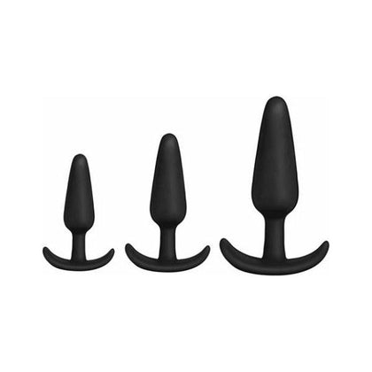 Mood Naughty 1 Anal Trainer Set Black 3 Plugs - Premium Silicone Butt Plug Set for Beginner Anal Play
