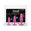 Mood Naughty 1 Anal Trainer Set - Premium Silicone Butt Plug Set of 3 for Beginner Anal Play - Model MN1TS-003 - Unisex - Delightful Pink Pleasure