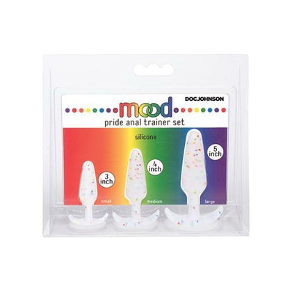 Mood Pride Anal Trainer Set - Confetti Rainbow Colored Silicone Butt Plug Kit for All Genders and Pleasure Exploration
