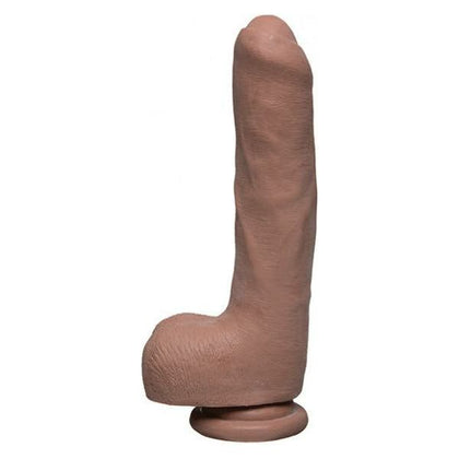 Doc Johnson Uncut D Dildo 9 inches With Balls - Realistic Dual Density Ultraskyn Toy for Lifelike Pleasure - Tan