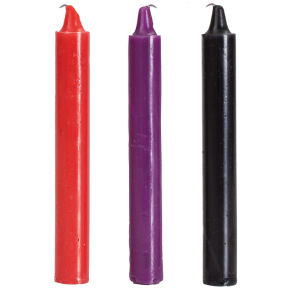 Doc Johnson Japanese Drip Candles - Pleasure and Pain Sex Play - Model JD-3 - Unisex - Sensual Wax Play - Colored Set of 3