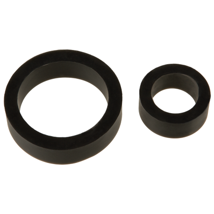 Doc Johnson Titanmen Platinum Silicone Cock Ring Black 2 Pack - Enhance Your Pleasure and Performance with the Ultimate Snug Fit