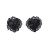 Introducing the Sensualuxe Black Vegan Leather and Lace Nipple Pasties - Model SL-001, Women's Intimate Lingerie for Exquisite Pleasure, Size S/M - Adult Naughty Store