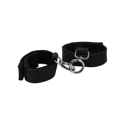 In A Bag Handcuffs - Black: Luxurious Vegan Leather Restraints for Sensual Bondage Play, Model X123, Unisex, Velvet-Lined for Comfort and Pleasure