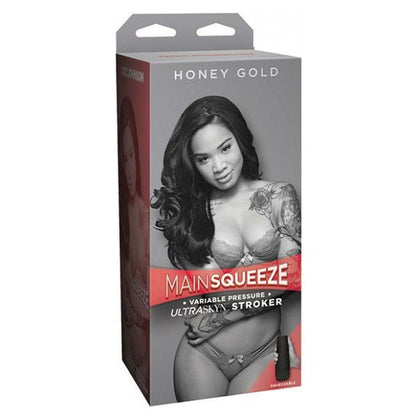 Main Squeeze Honey Gold Pussy Stroker - The Ultimate Realistic Ultraskyn Masturbator for Men - Model HS-2021 - Female Pleasure Toy - Honey Pot - Honey Gold Edition - Adult Naughty Store