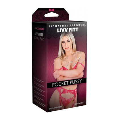 Livv Fitt's Signature Strokers Ultraskyn Pocket Pussy - Intense Pleasure for Men - Model LF-001 - Realistic Texture - Warm Touch - Black
