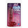 Doc Johnson Jelly Jewels 8 Inch Ruby Silicone Cock and Balls Suction Cup Dildo for Sensual Pleasure