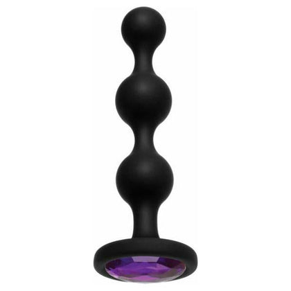 Booty Bling Jeweled Wearable Anal Beads - Purple: A Sensational Silicone Pleasure Experience for All Genders