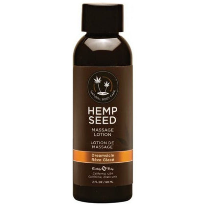 Earthly Body Hemp Seed Massage Lotion Dreamsicle 2oz - Luxurious Hemp and Argan Oil Blend for Deep Moisturizing and Sensual Massage - Smooth, Nourished Skin - Made in the USA - Adult Naughty Store