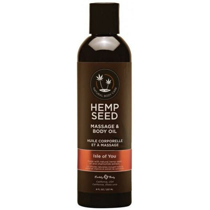 Earthly Body Hemp Massage Oil - Isle Of You 8oz: Luxurious Conditioning and Moisturizing Massage Oil for Deep Relaxation and Sensual Pleasure