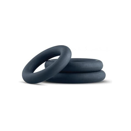 Introducing the Luxe Pleasure Co. Boners 3 Pc Cock Ring Set - Black: The Ultimate Enhancement for Sensational Stimulation!