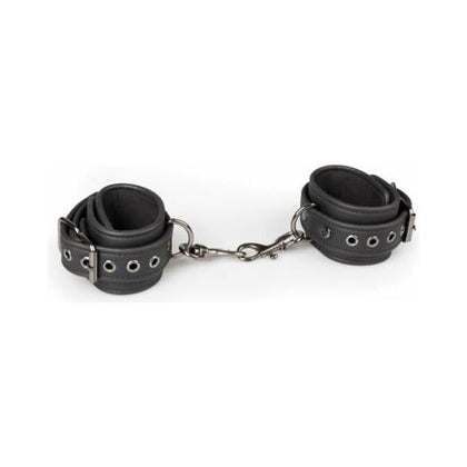 Easy Toys Fetish Ankle Cuffs Black - Premium Faux Leather Adjustable Bondage Restraints for Submissive Play - Model ETC-500 - Unisex BDSM Accessories