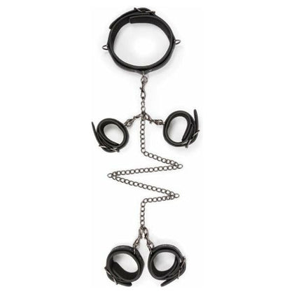 Easy Toys Fetish Set Collar, Ankle & Wrist Cuffs Black - Intensify Your Bondage Experience with the Easy Toys Fetish Set | Collar, Hand Cuffs, and Ankle Cuffs | Model: EASY-FTS001 | Unisex | Perfect for Sensual Pleasure and BDSM Play | Sleek Black