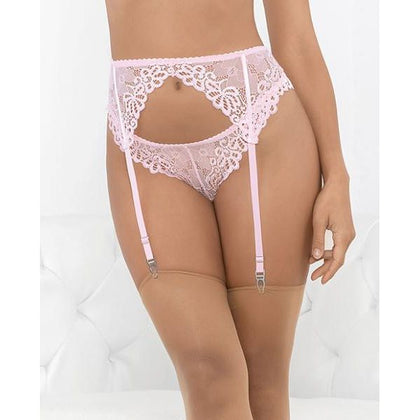 Escante Lace Romance Garterbelt - Pink, Small (Size 2-6), A/B Cup, 32in.-34in. Bust, 24in.-26in. Waist, 34in.-36in. Hip, 90-120lbs. - For a Flawless and Seductive Lingerie Look! - Adult Naughty Store