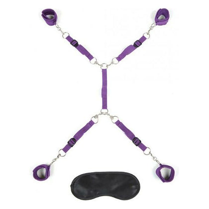 Lux Fetish Bed Spreader Purple - Ultimate BDSM Restraint System for Sensual Pleasure