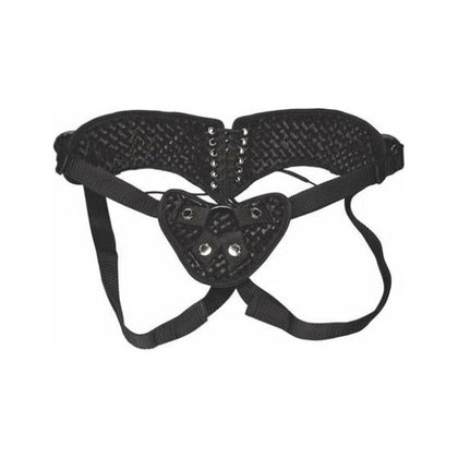 Lux Fetish Diamond Velvet Strap-On Corset Black O-S: The Ultimate Pleasure Indulgence for All Genders, Unleash Your Desires with the Lux Fetish Diamond Velvet Strap-On Corset - Adult Naughty Store