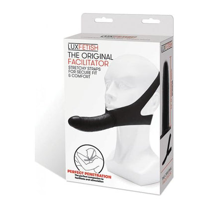 Lux Fetish The Original Facilitator - Curved Chin Dildo for Unisex Oral Stimulation - Black - Adult Naughty Store